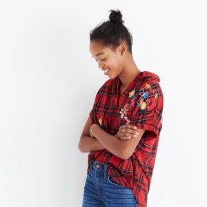 Madewell Red Plaid Button Down Shirt